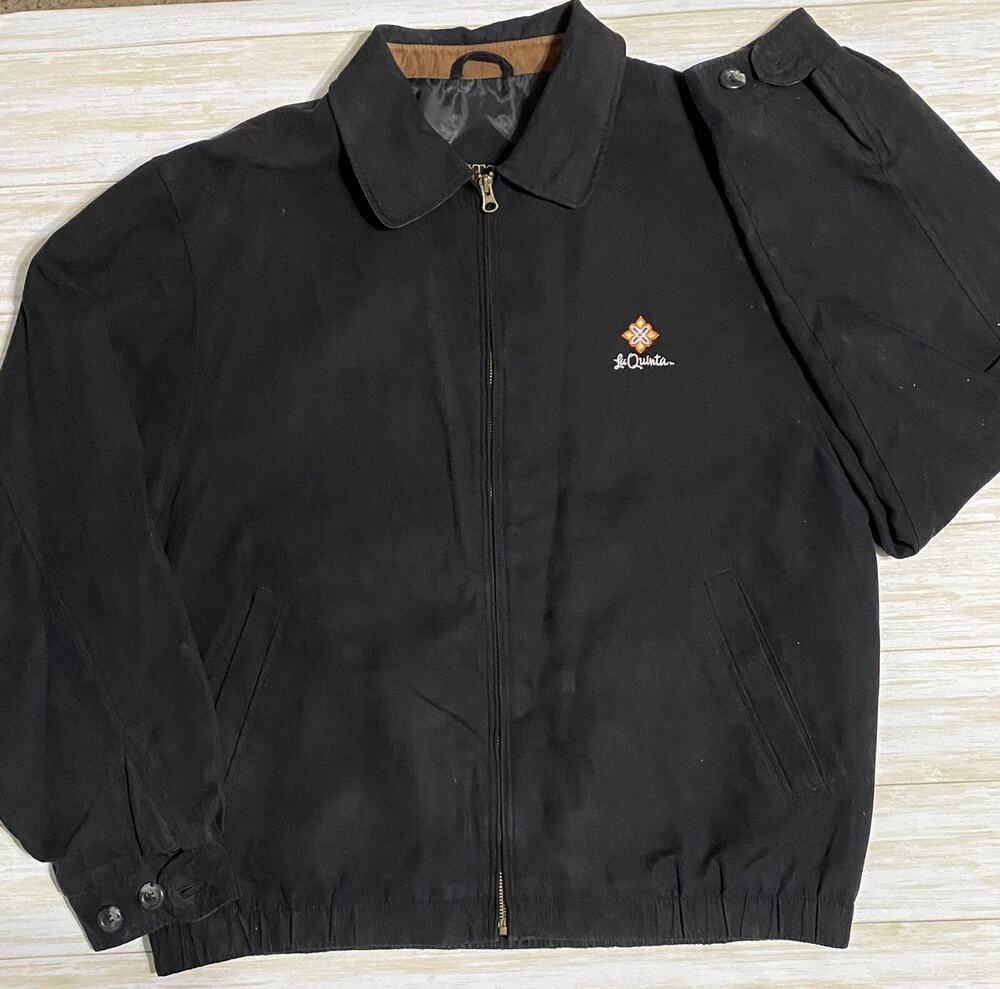 Cutter & Buck Mens Size L Black Bomber Jacket With La Quinta Resort Logo